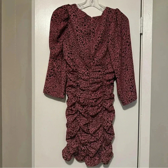 NWT Zara Draped Pink Leopard Print Mini Dress size M - Picture 4 of 7